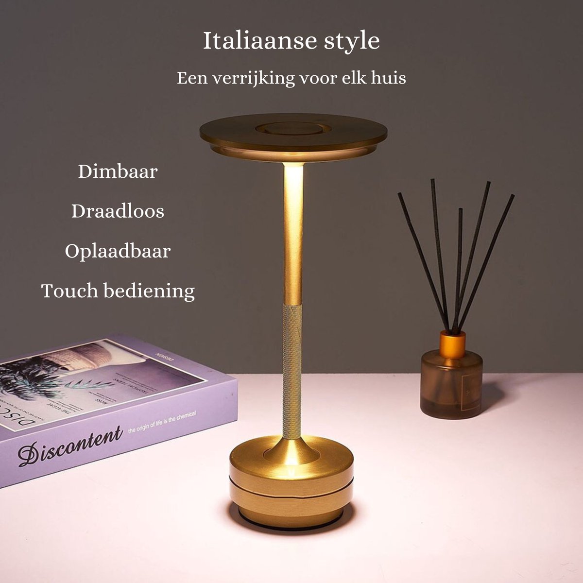 50% OFF | LuxeLumina™ | Rechargeable Touch Table Lamp