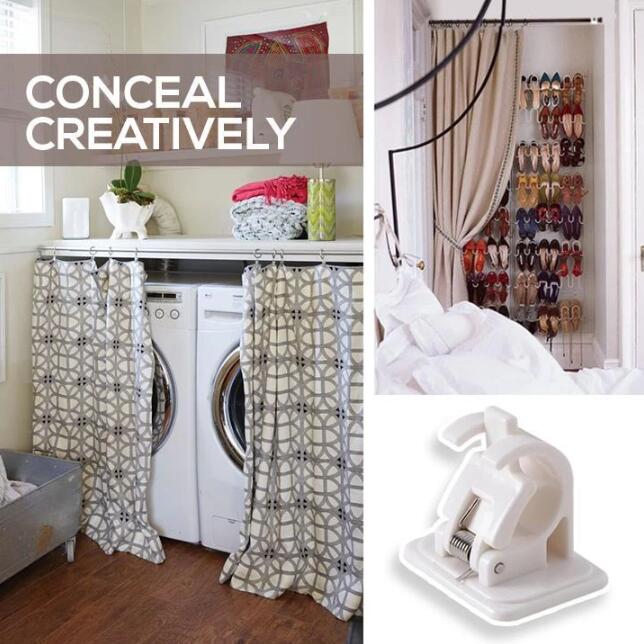 (3 + 3 FREE) | DrapeDock™ | No-Drill Adjustable Curtain Rod Holders (6 Pack)