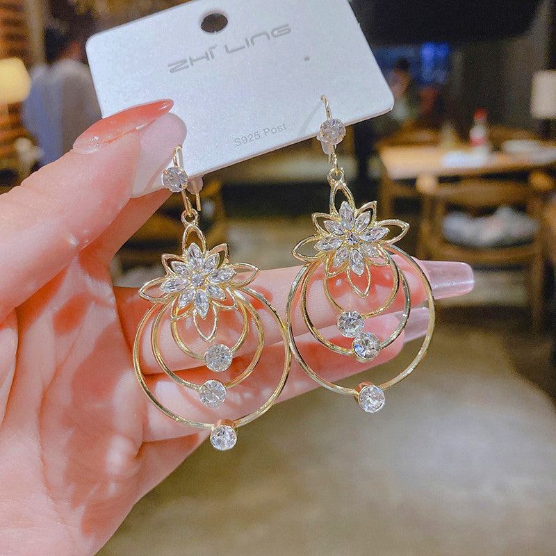 2+2 Free | Lotessa™ | 18K Gold Plated Sterling Silver Lotus Crystal Earrings