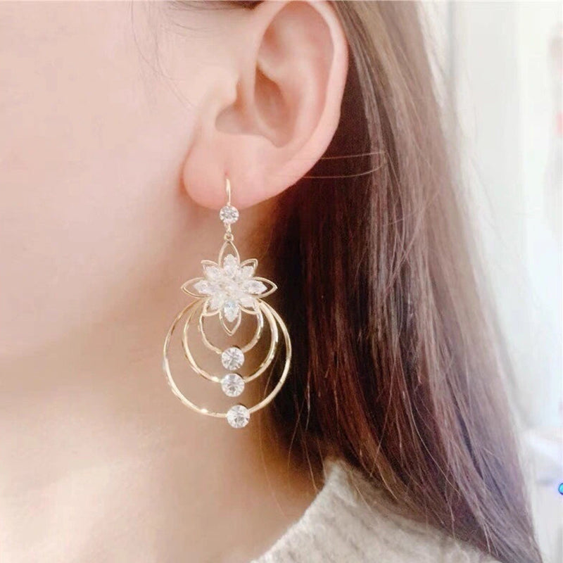 2+2 Free | Lotessa™ | 18K Gold Plated Sterling Silver Lotus Crystal Earrings