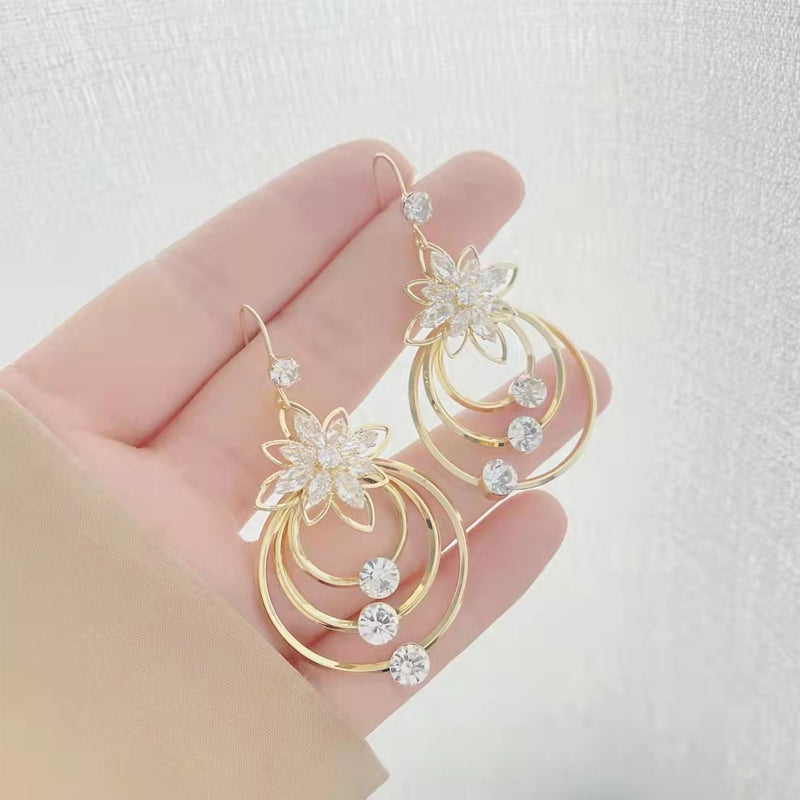 2+2 Free | Lotessa™ | 18K Gold Plated Sterling Silver Lotus Crystal Earrings
