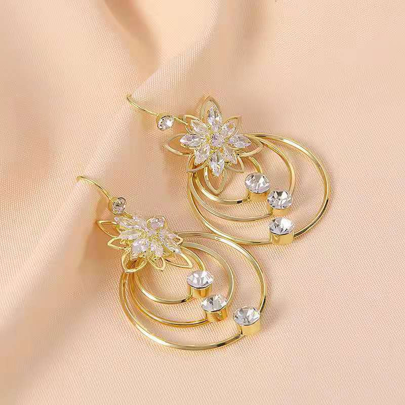 2+2 Free | Lotessa™ | 18K Gold Plated Sterling Silver Lotus Crystal Earrings