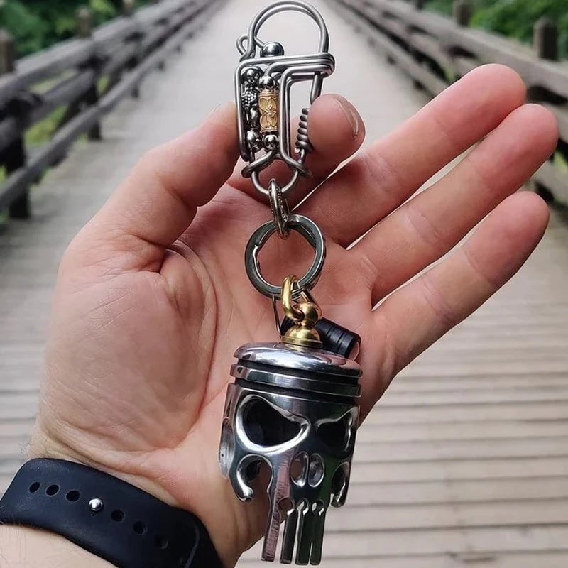 GrimTorque™ - Piston Skull Keychain
