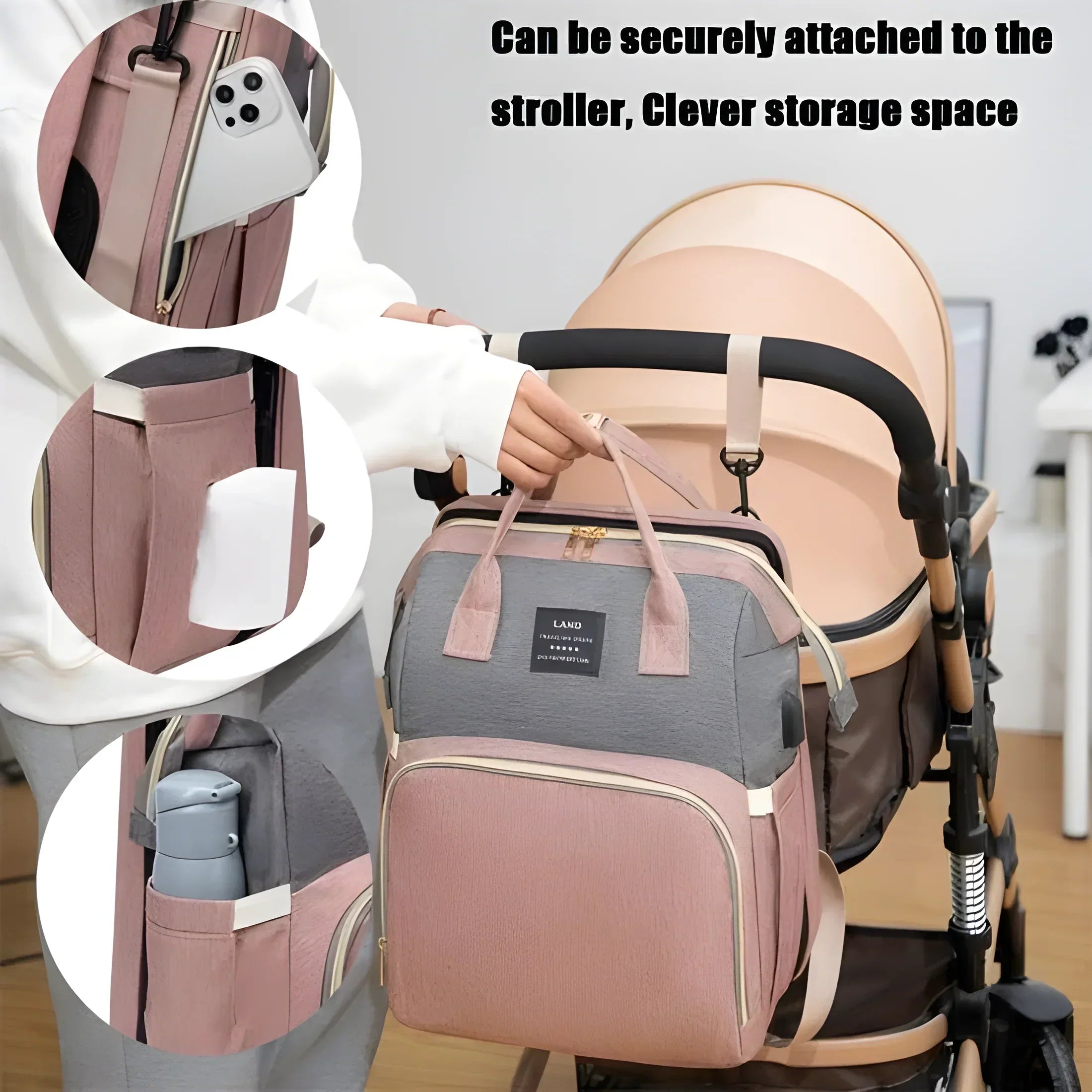 50% OFF | NestRoam™ | Diaper Bag with Portable Baby Bassinet