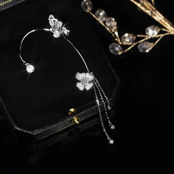 Aurelune™ — Butterfly & Flower Tassel Earrings