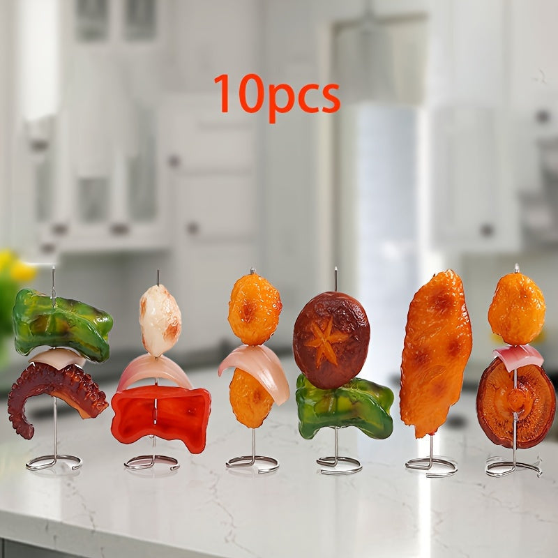 5+5 Free | CrispSpire™ | Air Fryer Skewers, stainless steel vertical skewers for even cooking