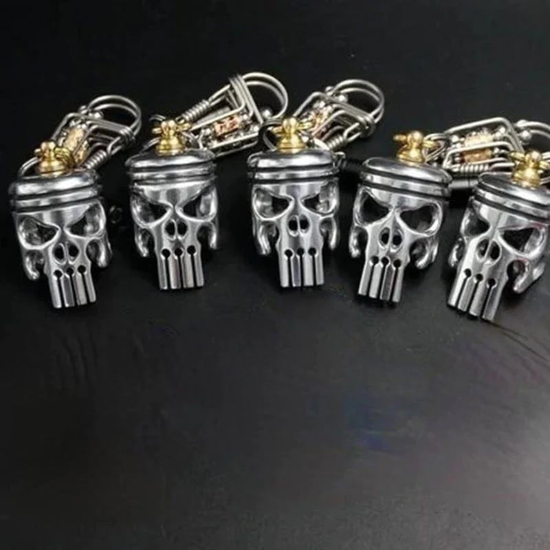 GrimTorque™ - Piston Skull Keychain
