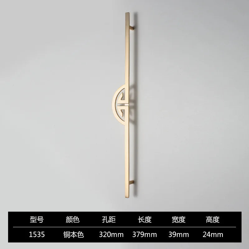 New Chinese-Style Zinc Alloy Cabinet Handles – Elegant Gold Pulls for Wardrobes, Drawers, and Cupboards