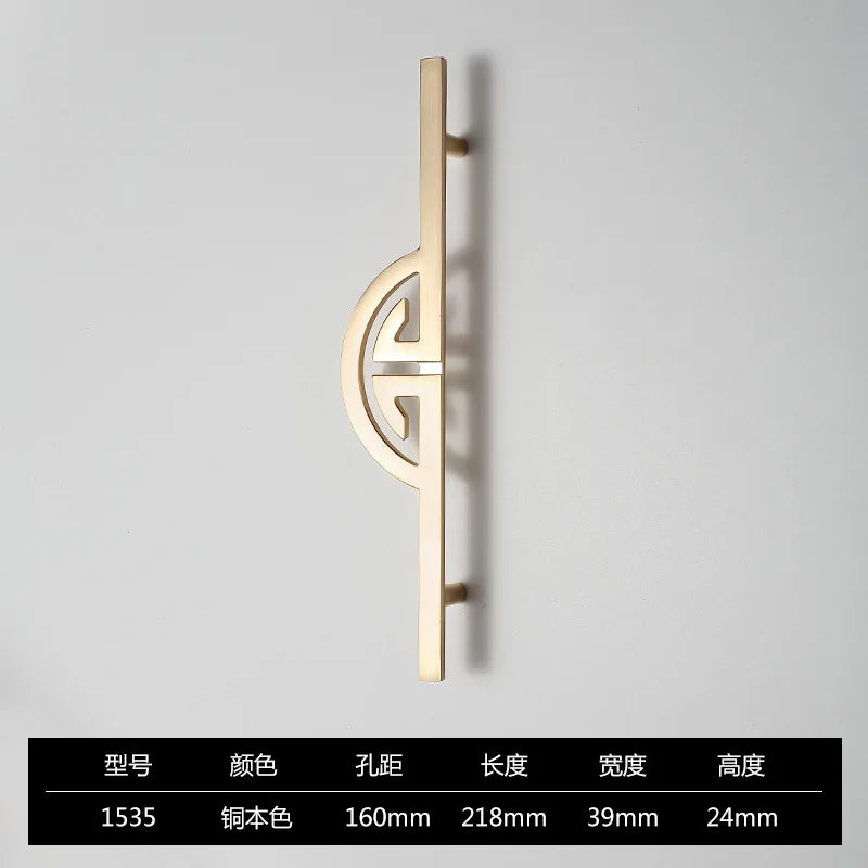 New Chinese-Style Zinc Alloy Cabinet Handles – Elegant Gold Pulls for Wardrobes, Drawers, and Cupboards