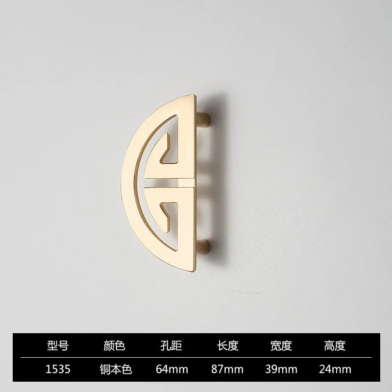 New Chinese-Style Zinc Alloy Cabinet Handles – Elegant Gold Pulls for Wardrobes, Drawers, and Cupboards