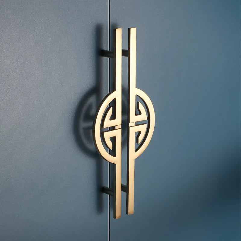 New Chinese-Style Zinc Alloy Cabinet Handles – Elegant Gold Pulls for Wardrobes, Drawers, and Cupboards