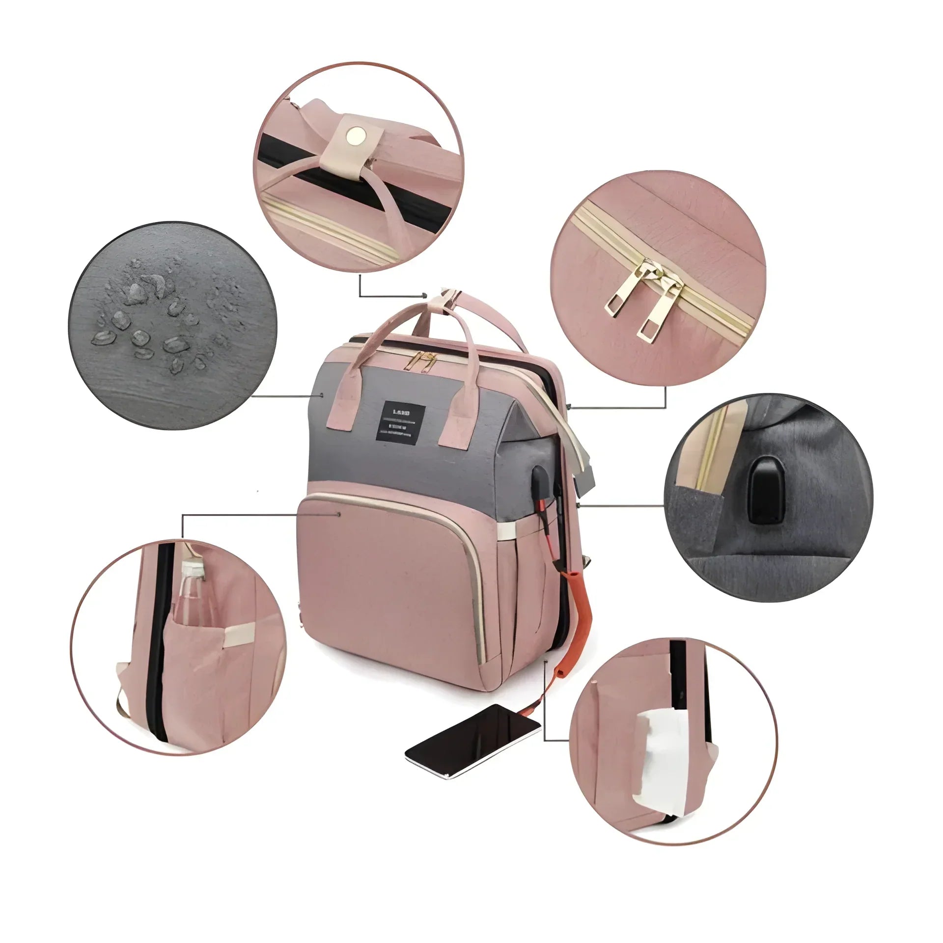 50% OFF | NestRoam™ | Diaper Bag with Portable Baby Bassinet