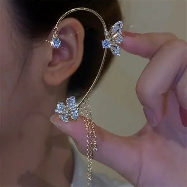Aurelune™ — Butterfly & Flower Tassel Earrings