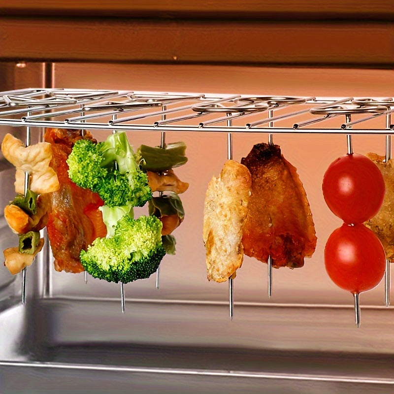 5+5 Free | CrispSpire™ | Air Fryer Skewers, stainless steel vertical skewers for even cooking