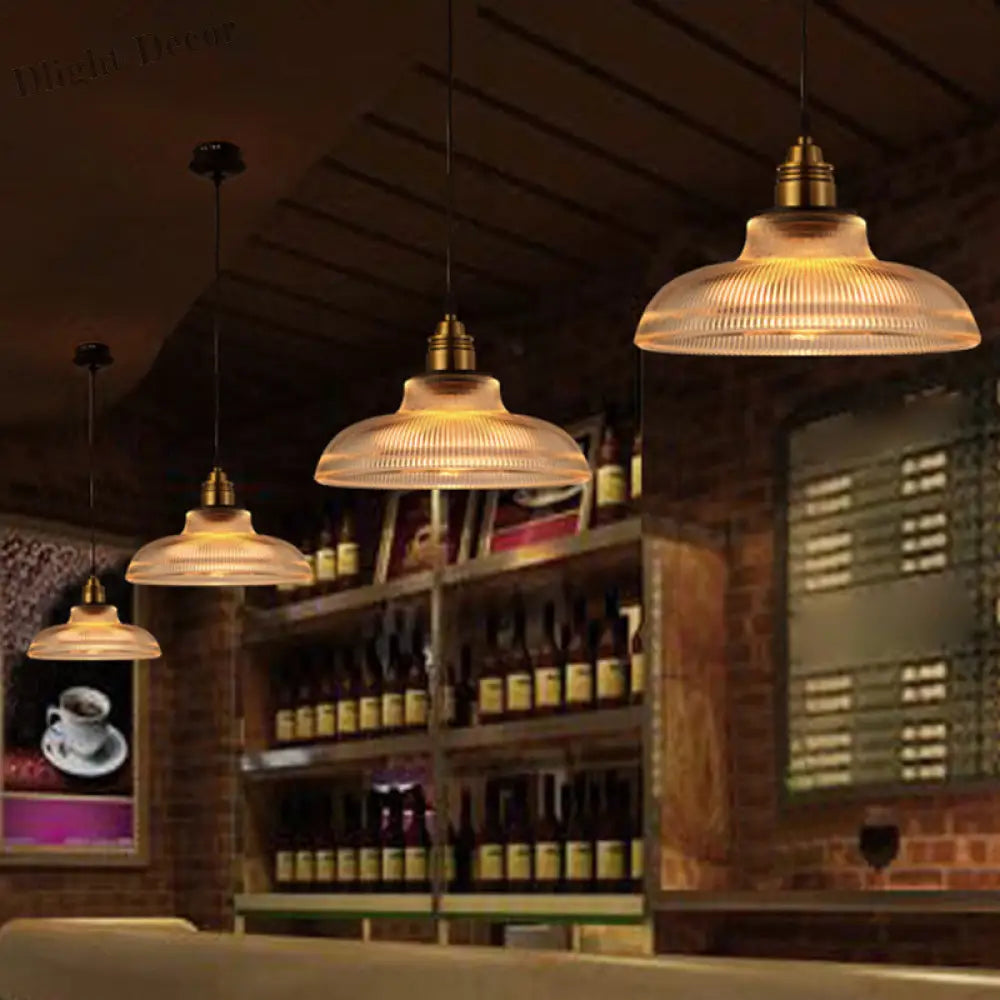 Elaina Eye-Catching Ribbed Glass Pendant Light