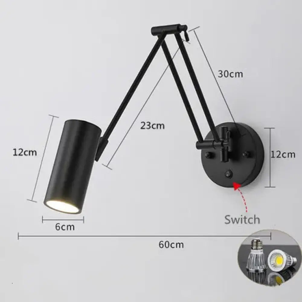Modern Adjustable Wall Lamps - Swing Long Arm Design with Internal Wall Switch for Household Bedside Lighting, Enhance Your Decor with Stylish Sconce Lights