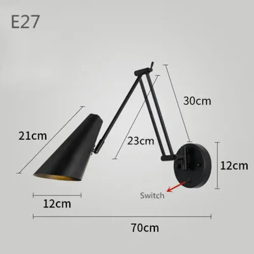 Modern Adjustable Wall Lamps - Swing Long Arm Design with Internal Wall Switch for Household Bedside Lighting, Enhance Your Decor with Stylish Sconce Lights