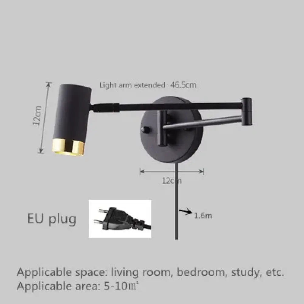Modern Adjustable Wall Lamps - Swing Long Arm Design with Internal Wall Switch for Household Bedside Lighting, Enhance Your Decor with Stylish Sconce Lights