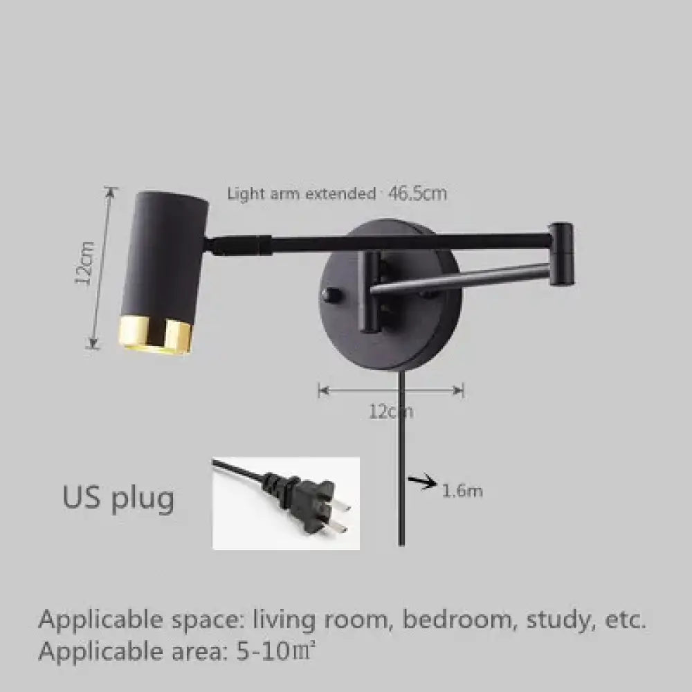 Modern Adjustable Wall Lamps - Swing Long Arm Design with Internal Wall Switch for Household Bedside Lighting, Enhance Your Decor with Stylish Sconce Lights