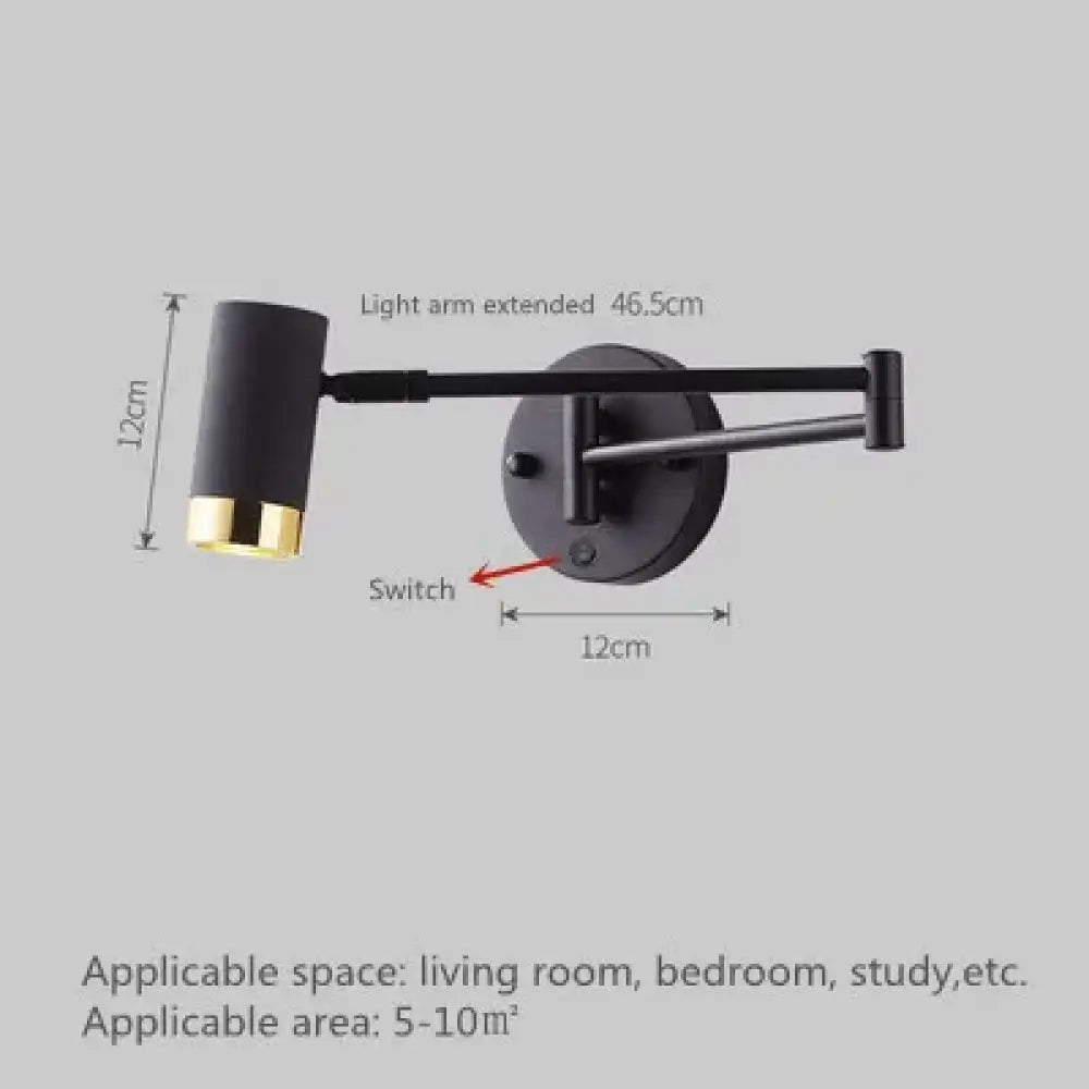 Modern Adjustable Wall Lamps - Swing Long Arm Design with Internal Wall Switch for Household Bedside Lighting, Enhance Your Decor with Stylish Sconce Lights