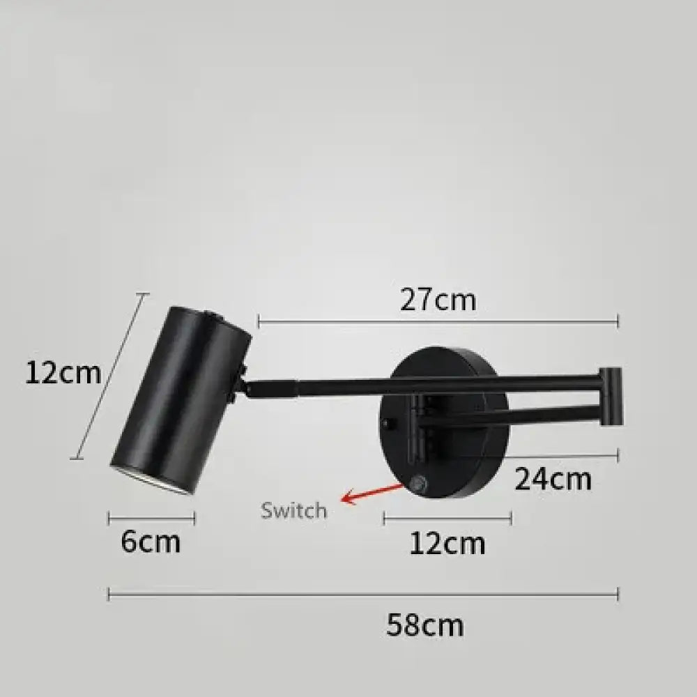 Modern Adjustable Wall Lamps - Swing Long Arm Design with Internal Wall Switch for Household Bedside Lighting, Enhance Your Decor with Stylish Sconce Lights