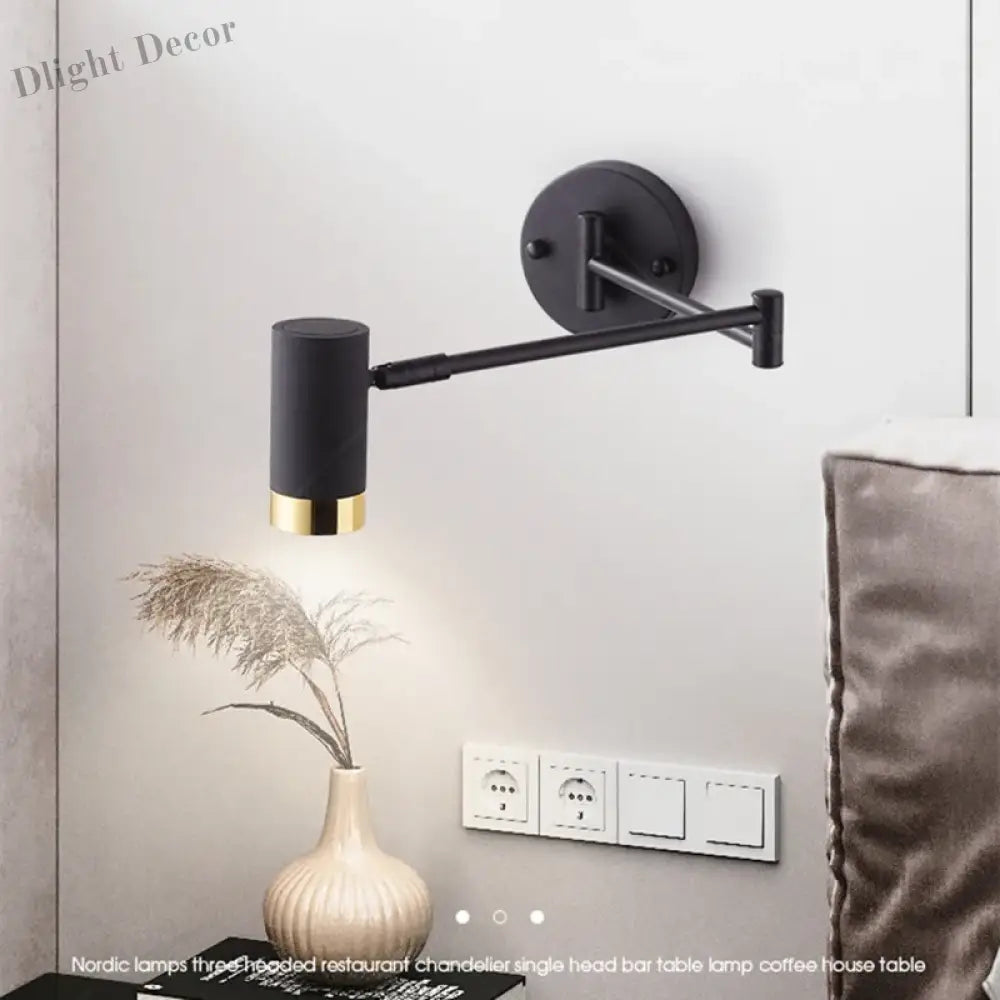 Modern Adjustable Wall Lamps - Swing Long Arm Design with Internal Wall Switch for Household Bedside Lighting, Enhance Your Decor with Stylish Sconce Lights